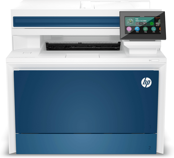 4RA84F impresora hp multifuncion laserjet color pro 4302fdn fax duplex blanca y azul