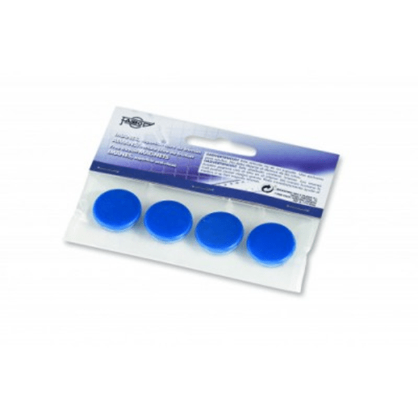 60-20-07 blister de 4 imanes redondos 20mm. en color azul faibo 60 20 07
