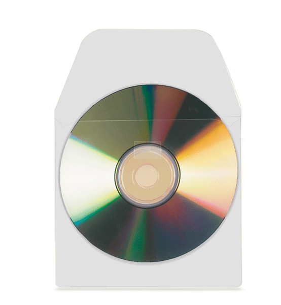 6832-10 pack de 10 fundas cd-dvd pp transparente autoadhesivas con solapa 3l 6832-10