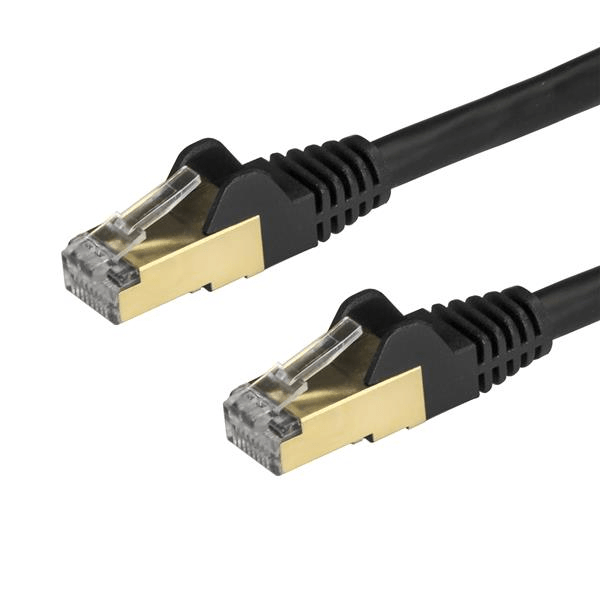 6ASPAT50CMBK cable 0.5m red ethernet rj45 stp cat6a snagless negro