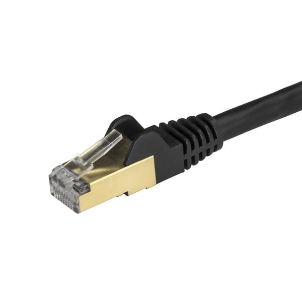 6ASPAT50CMBK cable 0.5m red ethernet rj45 stp cat6a snagless negro