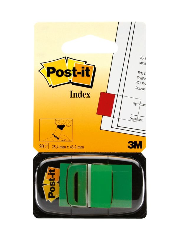 7000029856 blister dispensador 50 marcadores index verde 25.4x43.2mm 680 3 post it 7000029856
