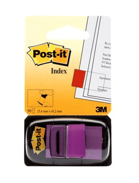 7000144933 blister dispensador 50 marcadores index violeta 25.4x43.2mm 680-8 post-it 7000144933