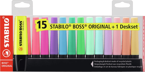 7015-02-5 estuche deskjet 15 boss colores pastel surtidos stabilo 7015-02-5
