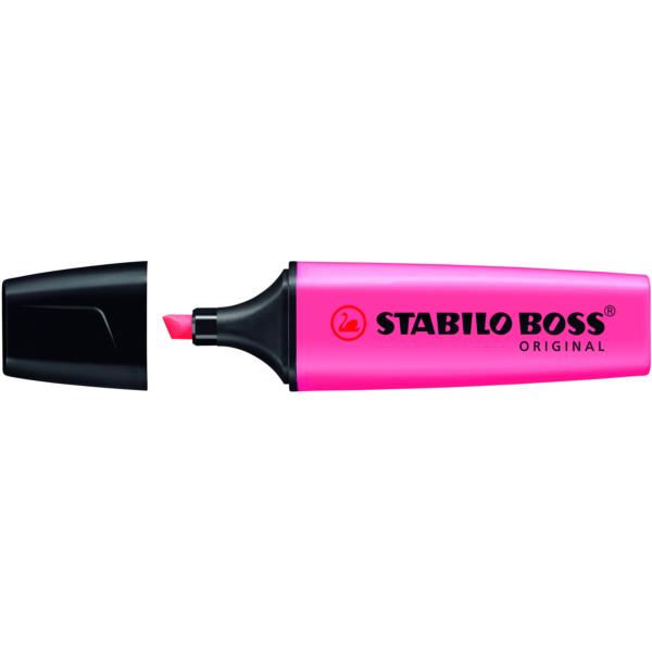 70_56 marcador fluorescente boss original trazo 2 5mm. rosa stabilo 70 56