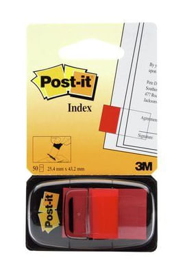 7100089833 blister dispensador 50 marcadores index rojo 25.4x43.2mm 680 1 post it 7100089833