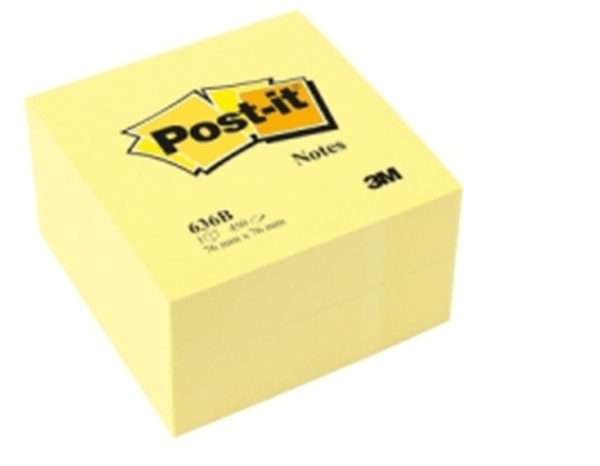 7100172238 cubo 450 hojas notas adhesivas 76x76mm canary yellow 636-b post-it 7100172238