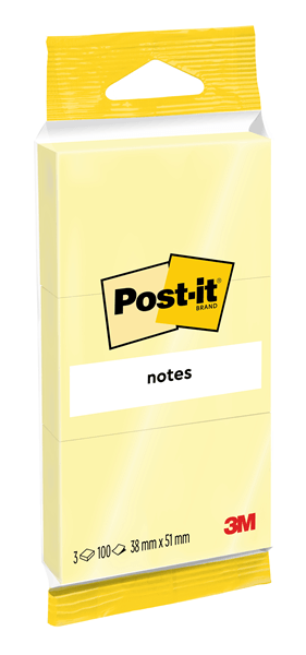 7100172242 pack 3 blocs 100 hojas notas adhesivas 38x51mm amarillo 6810 post it 7100172242