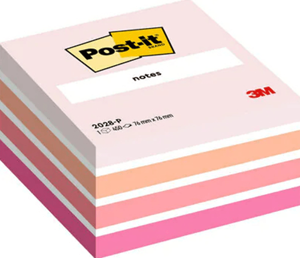 7100172384 cubo 450 hojas notas adhesivas 76x76mm colores surtidos rosas 2028-p post-it 7100172384