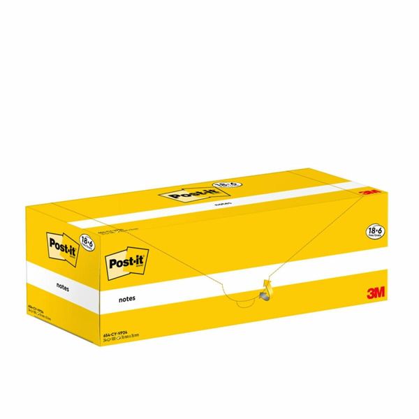7100319213 pack 18 6 blocs 100 hojas notas adhesivas 76x76mm canary yellow caja carton 654 cy vp24 post it 7100319213