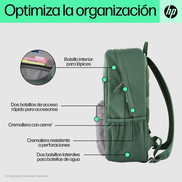 7J595AA hp campus green backpack