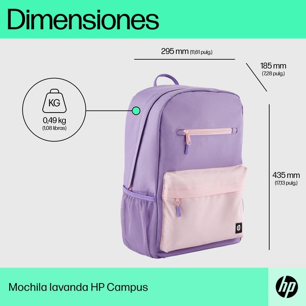 7J597AA hp campus lavender backpack