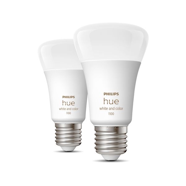 8719514291317 pack doble bombillas inteligentes philips hue e27 white and color ambiance 800 lumens