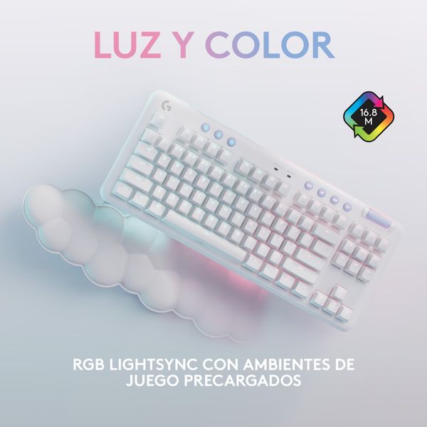 920-010685 teclado mecanico inalambrico gaming logitech g715 lightsync rgb gx brown lineal blanco