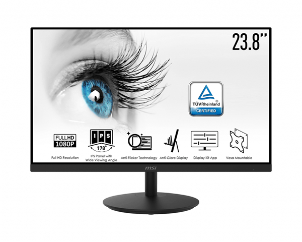 9S6-3PA1CT-001 monitor 23.8p msi pro mp242 ips. 1920 x 1080. hdmi. vga. altavoces. negro