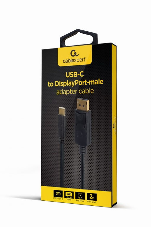 A-CM-DPF-02 cable adaptador usb tipo c a displayport 4k 15 cm negro