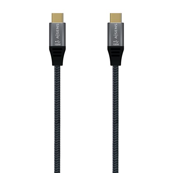 A107-0628 aisens cable usb 2.0 aluminio 5a 100w e mark. usb c m usb c m. gris. 1.0m