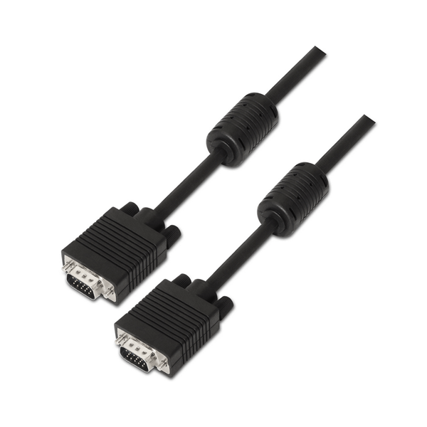 A113-0072 cable aisens svga con ferrita conectores tipo d sub hdb15 macho doble apantallado 3m negro a113 0072