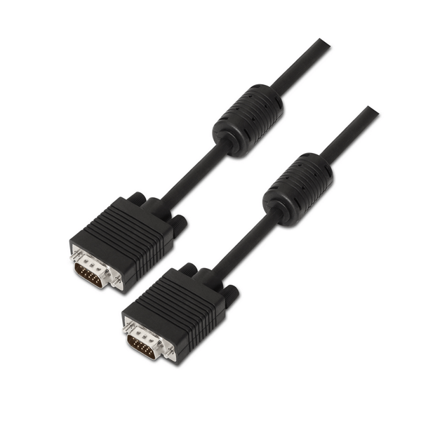 A113-0077 cable aisens svga con ferrita conectores tipo d-sub hdb15 macho doble apantallado 25m negro a113-0077