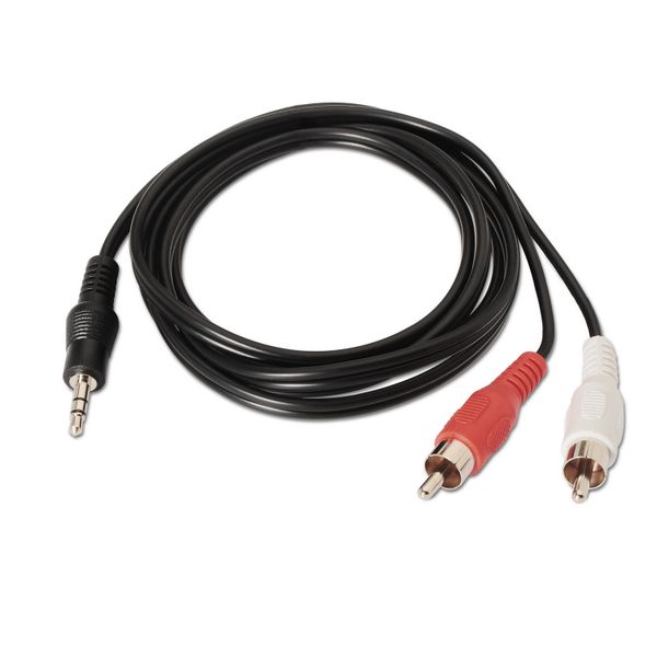 A128-0147 aisens cable audio estereo jack 3.5 m 2xrca m negro 1.5m