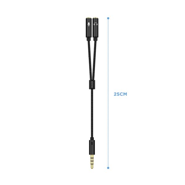 A128-0416 aisens cable adaptador audio jack 3.5 4pines m 2xjack 3.5 3pines h.