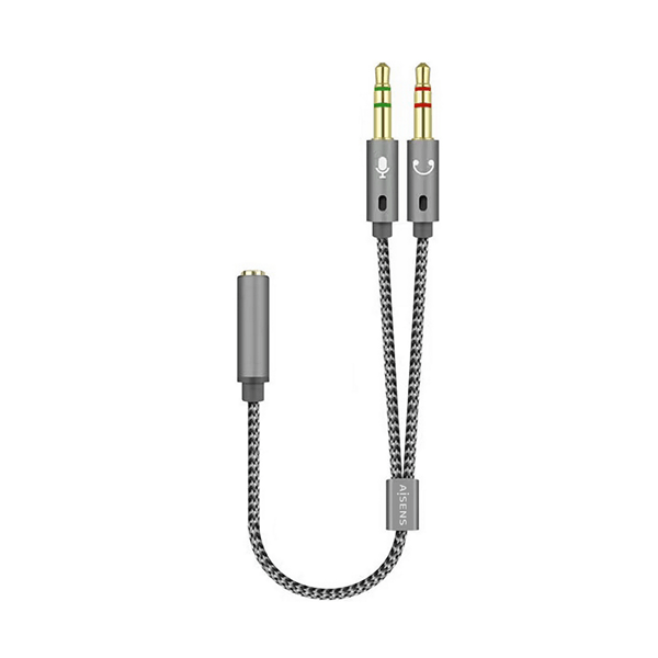 A128-0417 aisens-cable adaptador audio jack 3.5 4pines-h-2xjack 3.5 3pines-m.