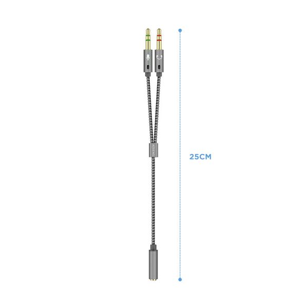 A128-0417 aisens cable adaptador audio jack 3.5 4pines h 2xjack 3.5 3pines m.