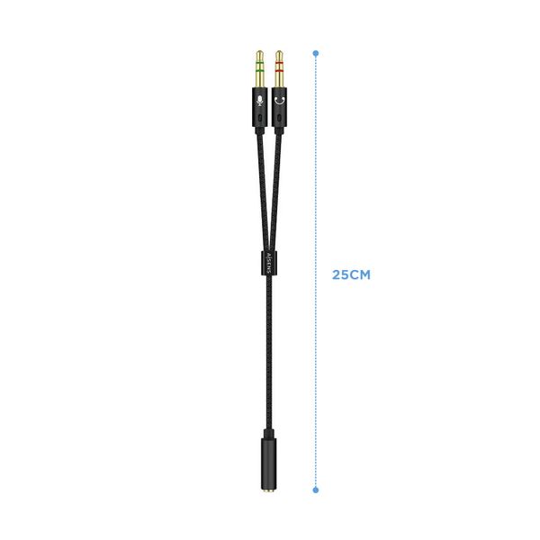 A128-0418 aisens cable adaptador audio jack 3.5 4pinesh 2xjack 3.5 3pinesm.