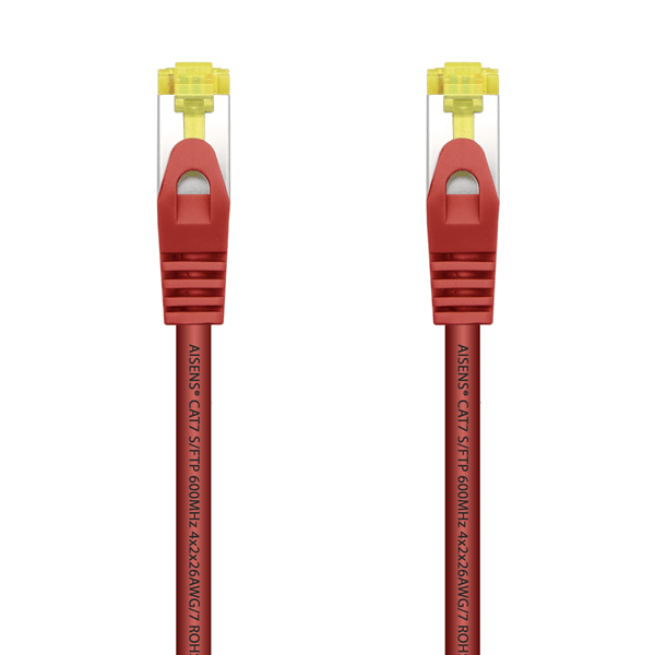 A146-0468 aisens cable de red latiguillo rj45 lszh cat.7 600 mhz s-ftp pimf awg26. rojo. 25 cm