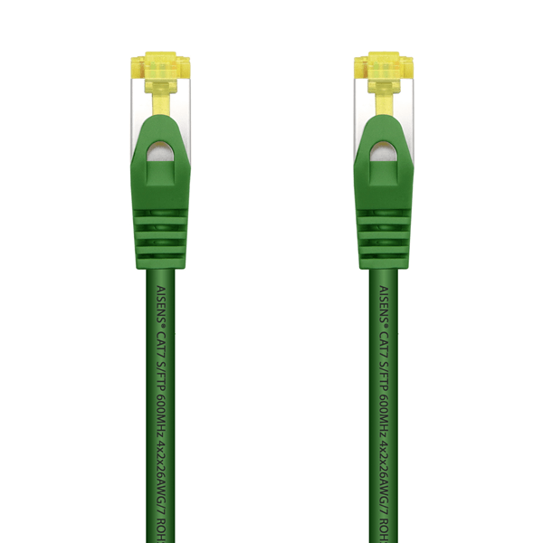 A146-0480 aisens cable de red latiguillo rj45 lszh cat 7 600 mhz s ftp pimf awg26 verde 25 cm