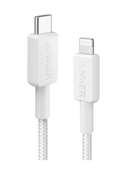 A81B5G21 cable anker 322 usb-c a ligthning cable trenzado 0.9m blanco