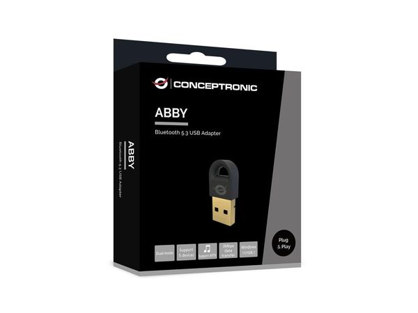 ABBY16B adaptador bluetooth conceptronic abby016b usb bluetooth 5.3 20m 5 dispositivos simultaneos