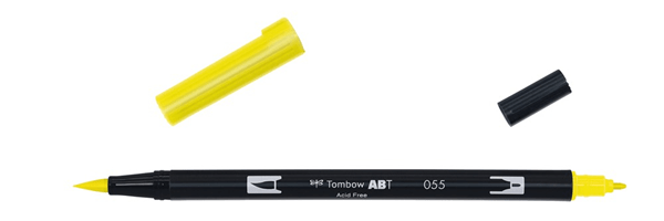 ABT-055 rotulador doble punta pincel color process yellow tombow abt 055