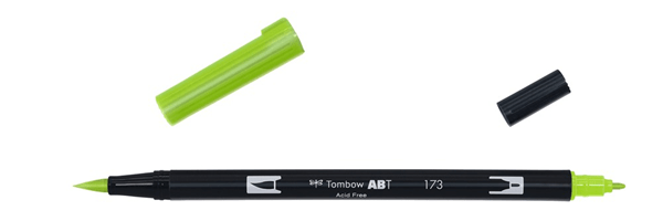 ABT-173 rotulador doble punta pincel color willow green tombow abt 173