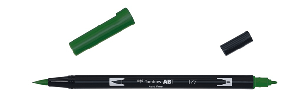 ABT-177 rotulador doble punta pincel color dark jade tombow abt-177