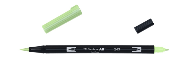 ABT-243 rotulador doble punta pincel color mint tombow abt 243