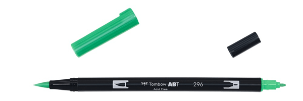 ABT-296 rotulador doble punta pincel color green tombow abt 296