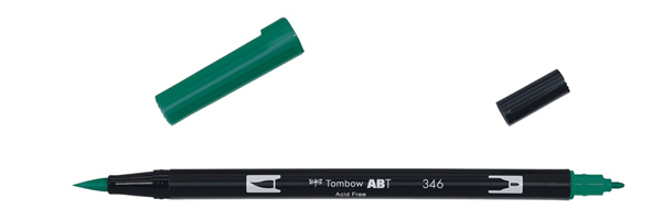 ABT-346 rotulador doble punta pincel color sea green tombow abt 346