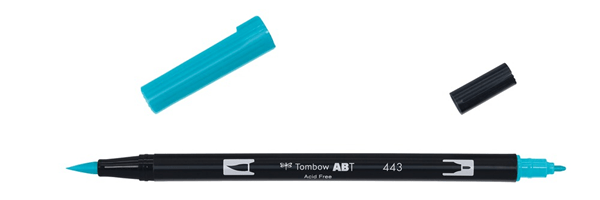ABT-443 rotulador doble punta pincel color turquoise tombow abt 443