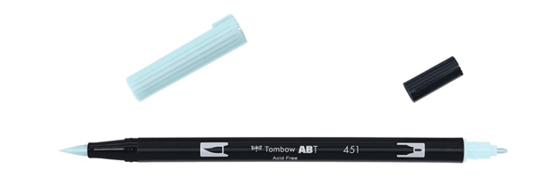 ABT-451 rotulador doble punta pincel color sky blue tombow abt 451