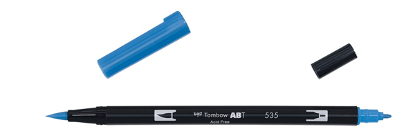 ABT-535 rotulador doble punta pincel color cobalt blue tombow abt 535
