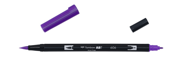 ABT-606 rotulador doble punta pincel color violet tombow abt 606