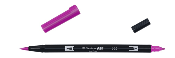 ABT-665 rotulador doble punta pincel color purple tombow abt 665