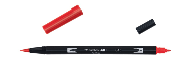 ABT-845 rotulador doble punta pincel color carmine tombow abt-845