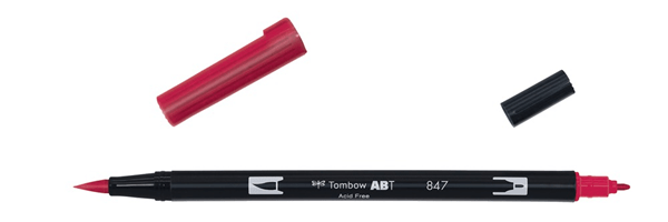 ABT-847 rotulador doble punta pincel color crimson tombow abt-847