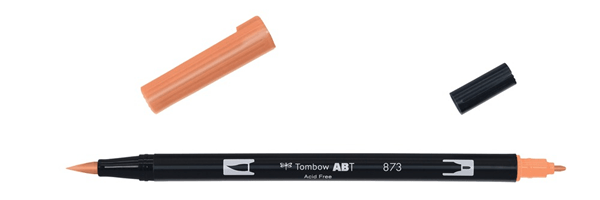 ABT-873 rotulador doble punta pincel color coral tombow abt-873