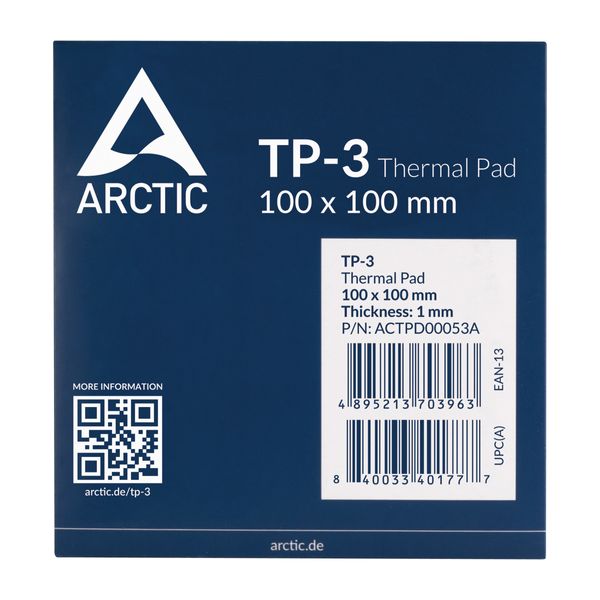 ACTPD00053A almohadilla pasta termica arctic 100x100x1mm azul