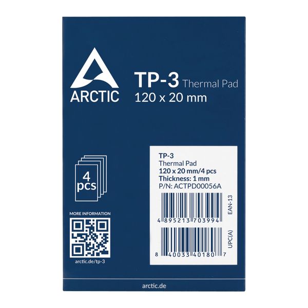 ACTPD00056A almohadilla pasta termica arctic 120x20x1mm azul pack de 4