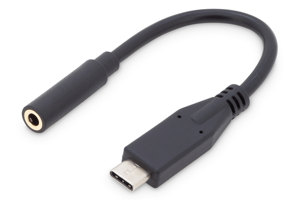 AK-300321-002-S usb type-c audio adapter cable type-c-3.5mm m-f 0.2m full featured audio input-output version 3.1 ce bl