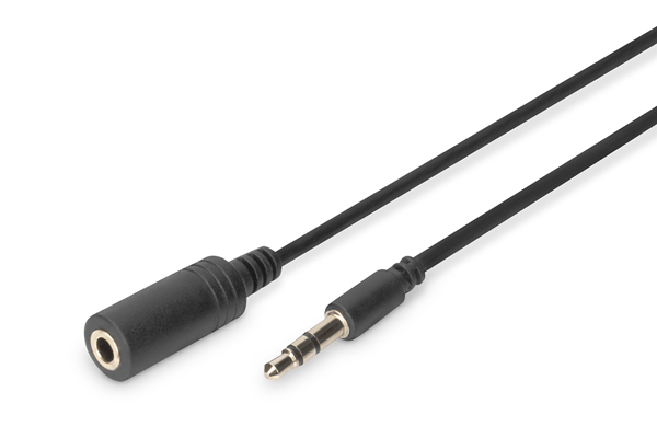 AK-510200-030-S cable de extensi n de audio estereo de 3 5 mm 2.50m ccs 2x0.10-10 shielded m-f negro